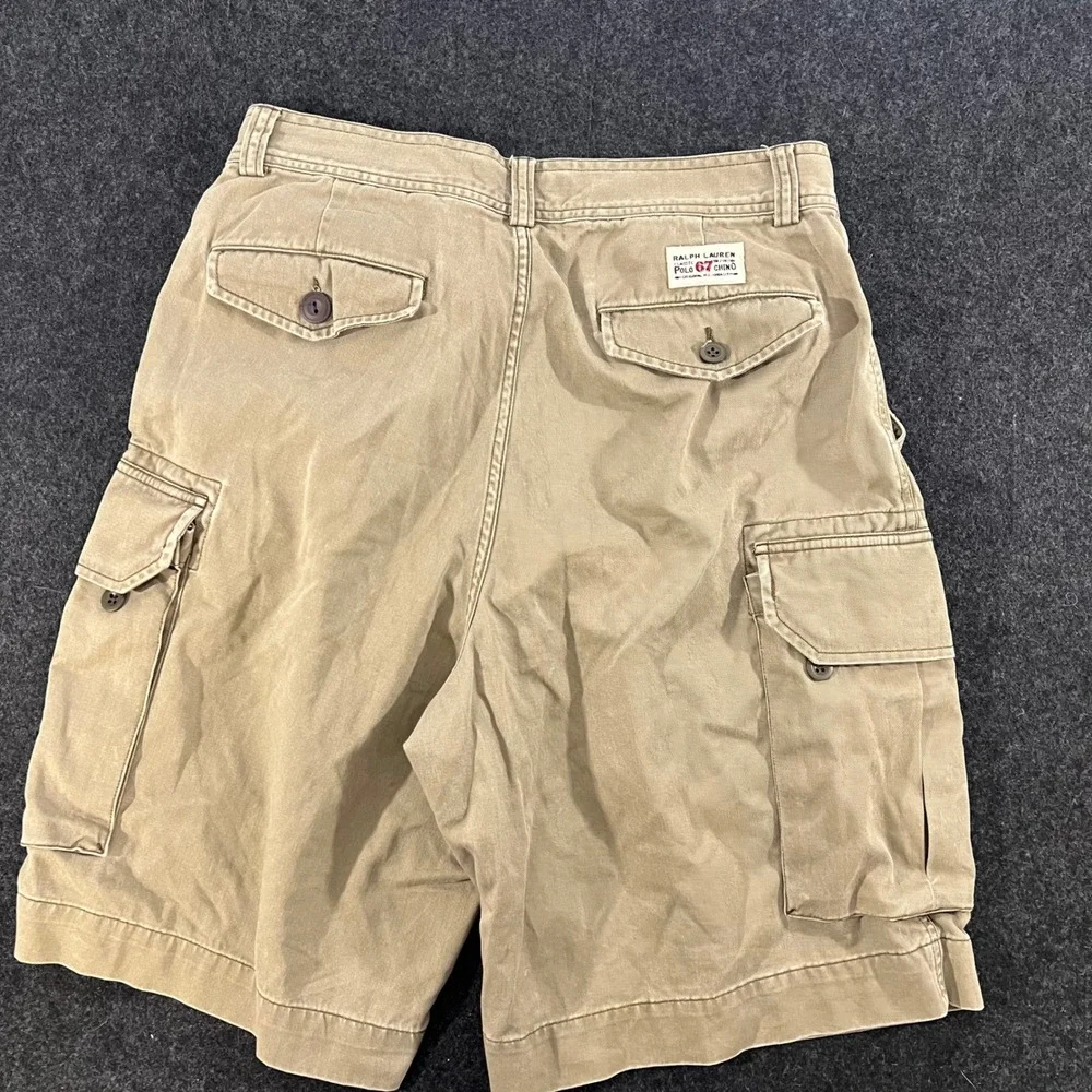 Polo Ralph Lauren Cargo Shorts Mens 33 Khaki Tan Classic 67 Chino Utility Rugged